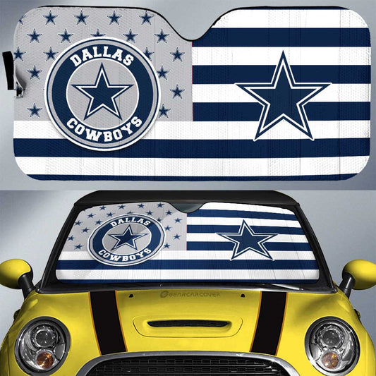 Dallas Cowboys Car Sunshade Custom US Flag Style - Gearcarcover - 1