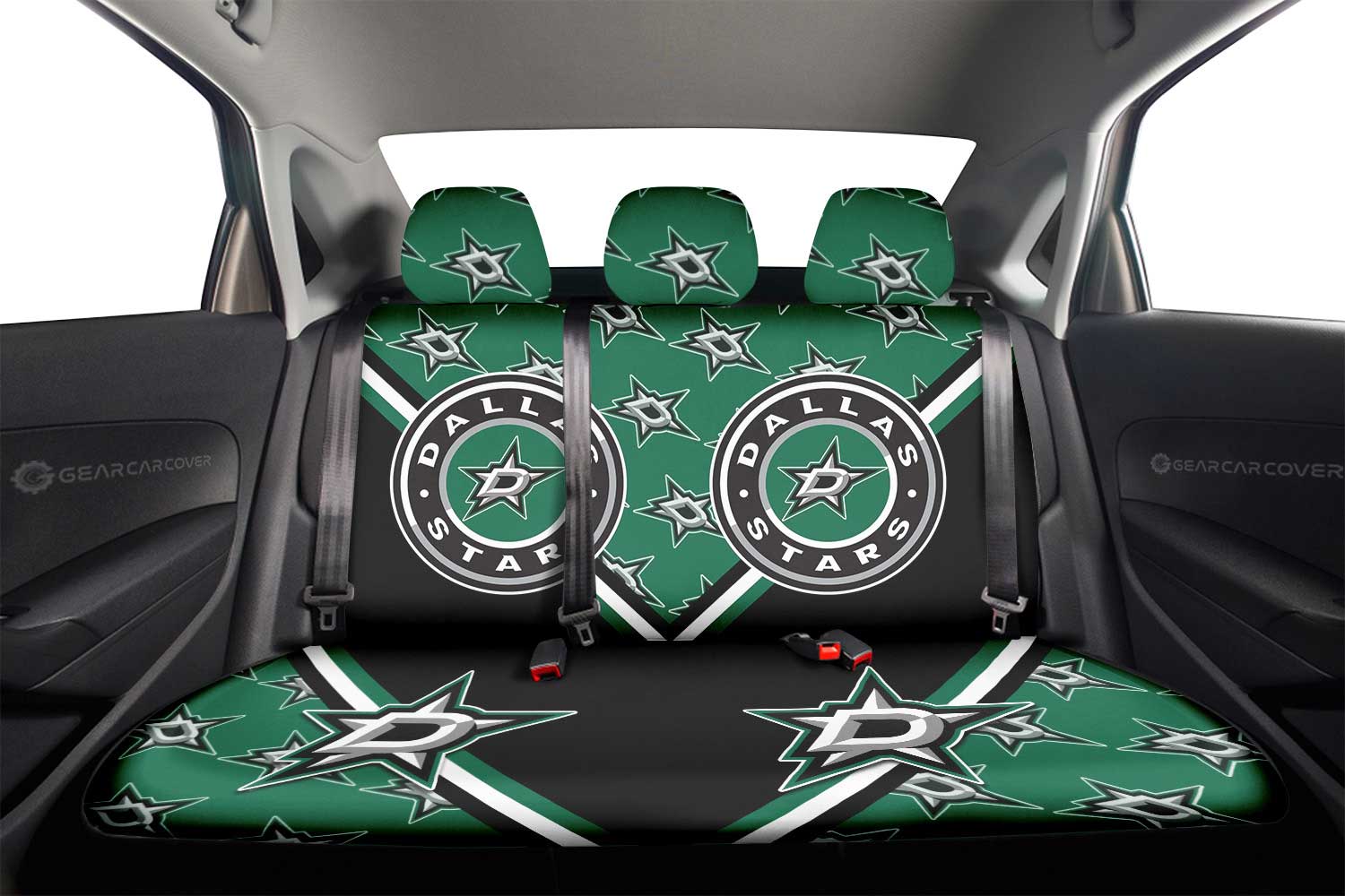 Dallas Stars Car Back Seat Cover Custom Car Accessories For Fans - Gearcarcover - 2