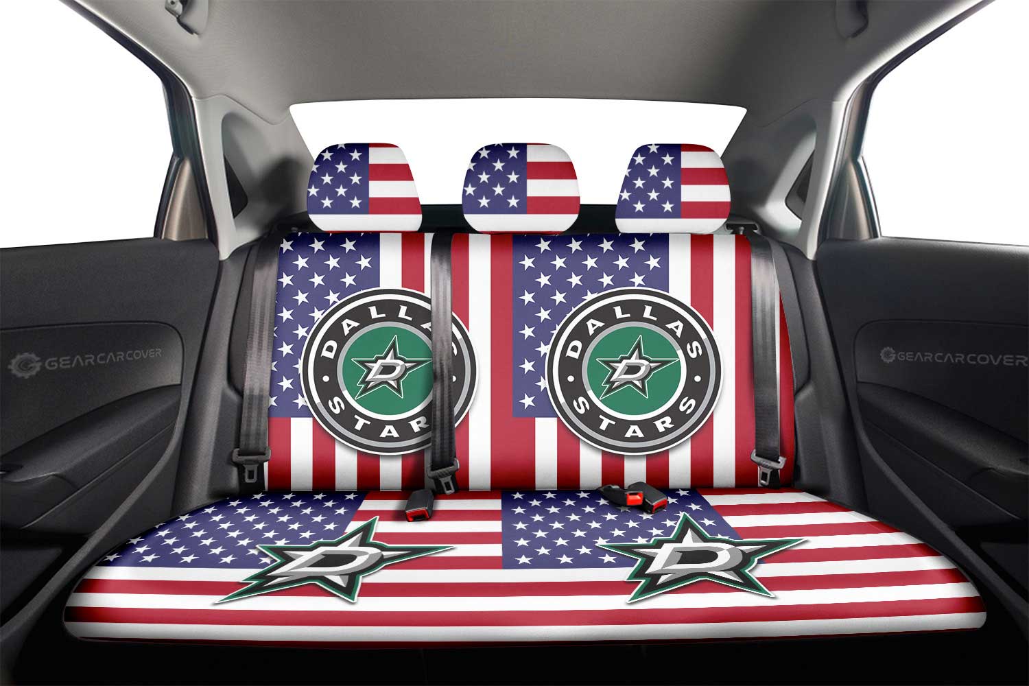 Dallas Stars Car Back Seat Cover Custom Car Accessories - Gearcarcover - 2