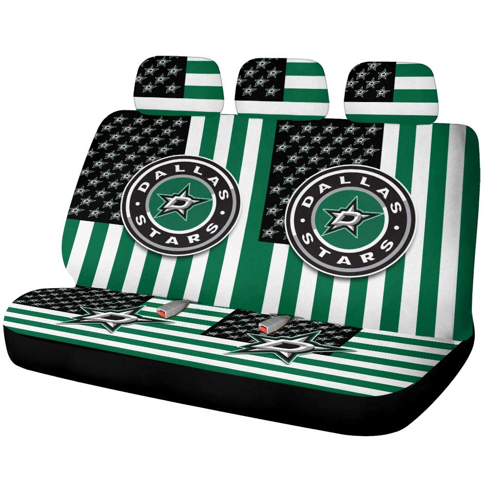 Dallas Stars Car Back Seat Cover Custom US Flag Style - Gearcarcover - 1