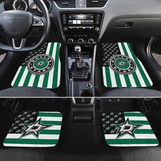 Dallas Stars Car Floor Mats Custom US Flag Style - Gearcarcover - 2