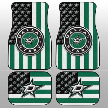 Dallas Stars Car Floor Mats Custom US Flag Style - Gearcarcover - 1