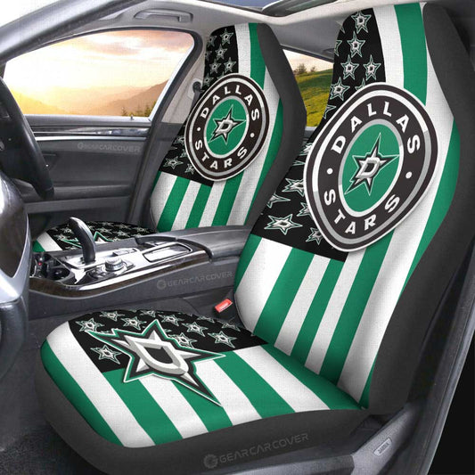 Dallas Stars Car Seat Covers Custom US Flag Style - Gearcarcover - 2