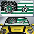 Dallas Stars Car Sunshade Custom US Flag Style - Gearcarcover - 1