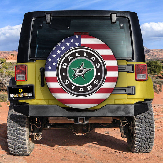 Dallas Stars Spare Tire Covers Custom US Flag Style - Gearcarcover - 2
