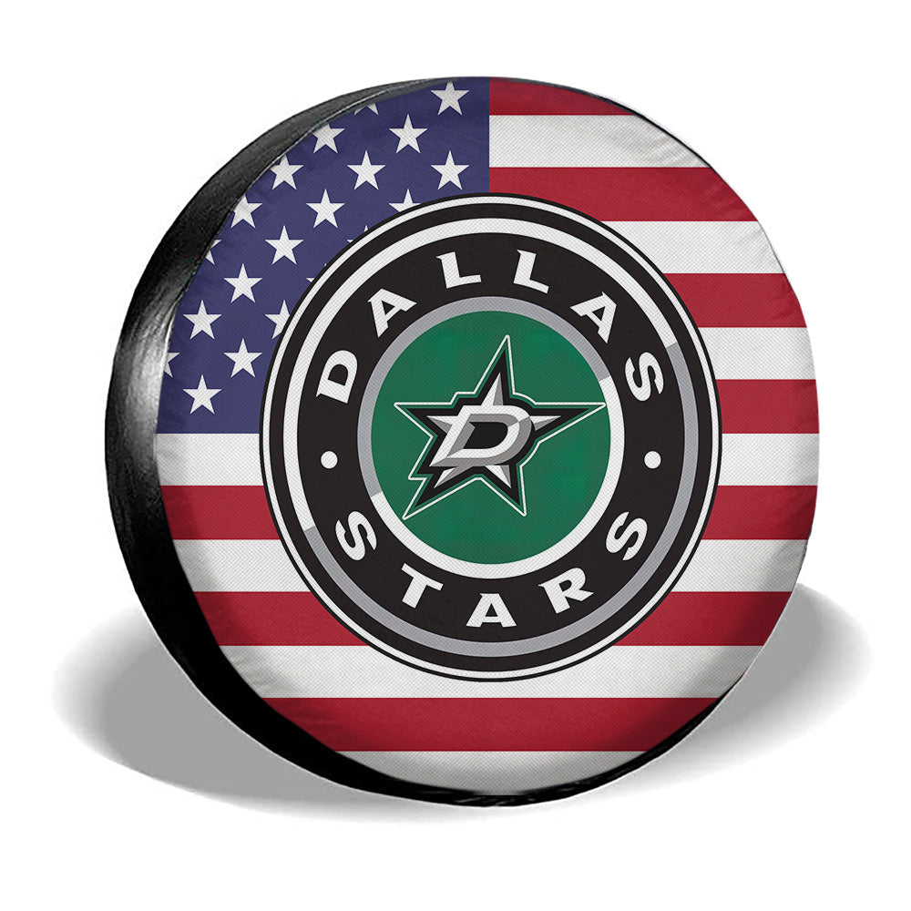 Dallas Stars Spare Tire Covers Custom US Flag Style - Gearcarcover - 3