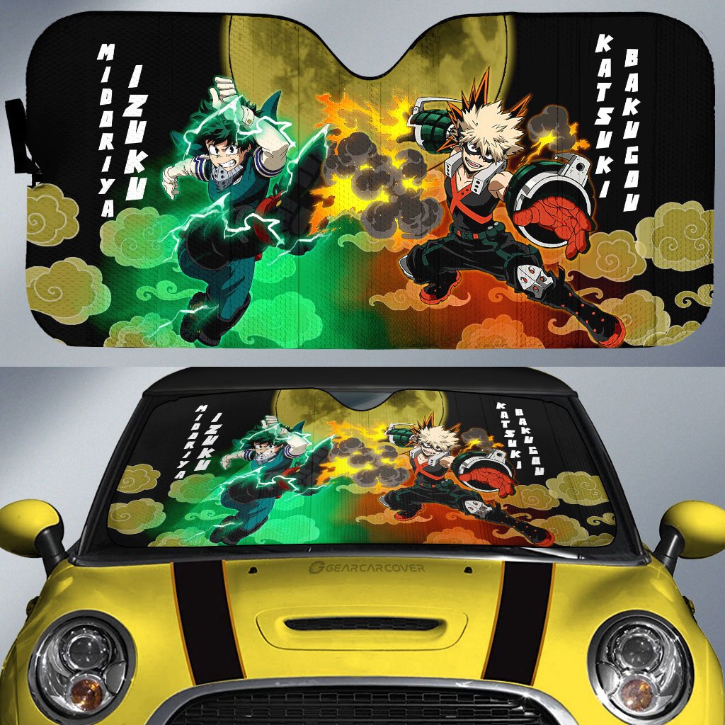Deku And Bakugo Car Sunshade Custom My Hero Academia Anime Car Accessories - Gearcarcover - 1