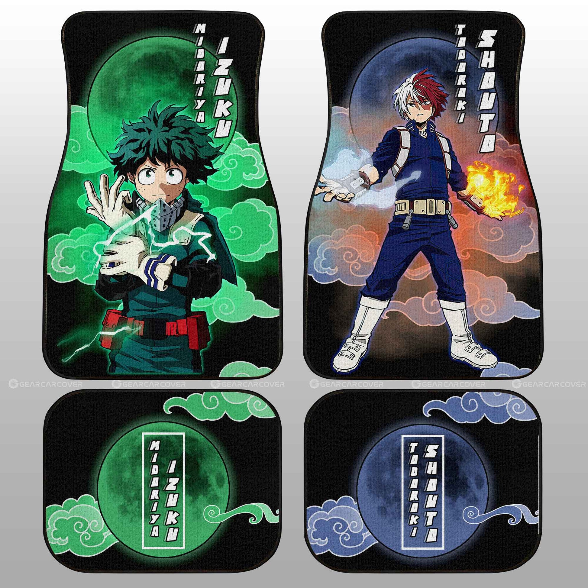 Deku And Shouto Car Floor Mats Custom My Hero Academia Anime Car Accessories - Gearcarcover - 1