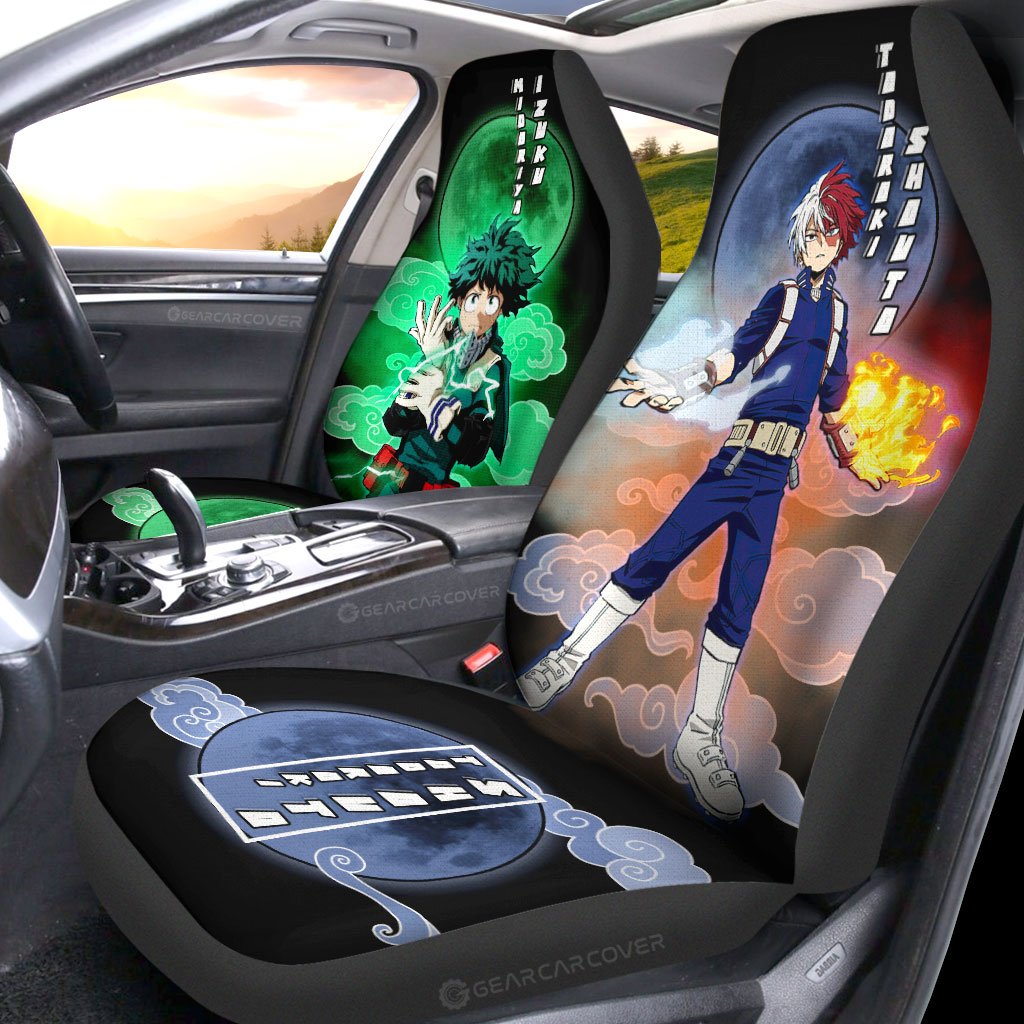 Deku And Shouto Car Seat Covers Custom My Hero Academia Anime Car Accessories - Gearcarcover - 2