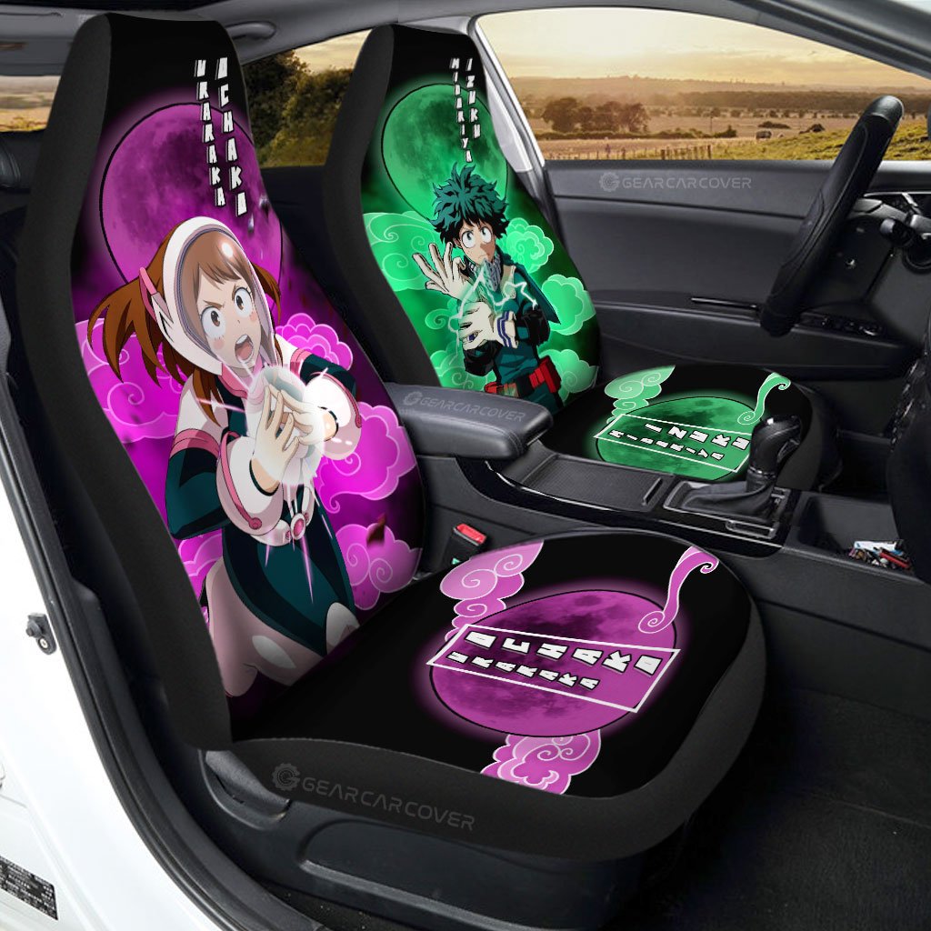 Deku And Uraraka Car Seat Covers Custom My Hero Academia Anime Car Accessories - Gearcarcover - 1