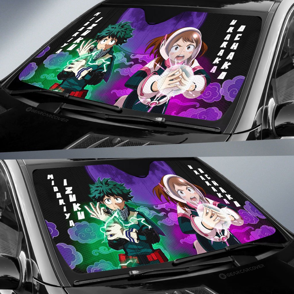 Deku And Uraraka Car Sunshade Custom My Hero Academia Anime Car Accessories - Gearcarcover - 2