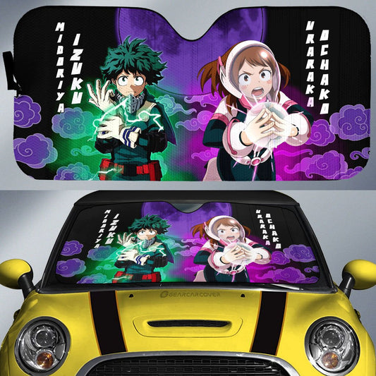 Deku And Uraraka Car Sunshade Custom My Hero Academia Anime Car Accessories - Gearcarcover - 1
