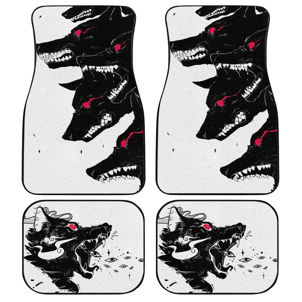 Demon Black Wolf Car Floor Mats Custom Wolf Car Accessories - Gearcarcover - 1