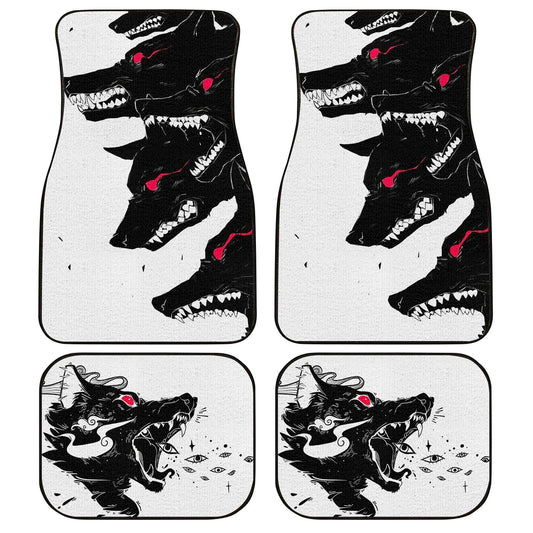 Demon Black Wolf Car Floor Mats Custom Wolf Car Accessories - Gearcarcover - 1
