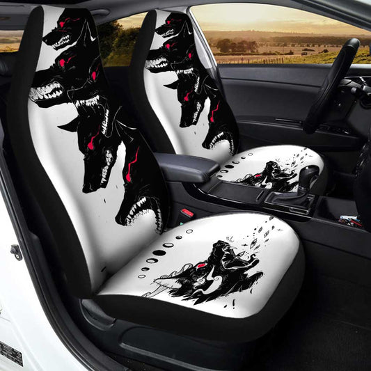 Demon Black Wolf Car Seat Covers Custom Wolf Car Accessories - Gearcarcover - 2