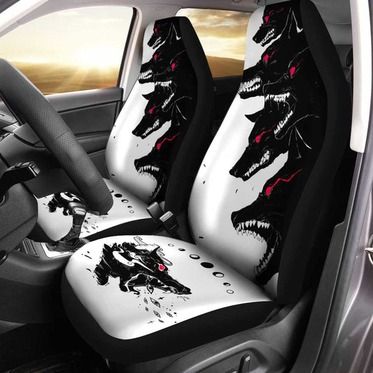 Demon Black Wolf Car Seat Covers Custom Wolf Car Accessories - Gearcarcover - 1