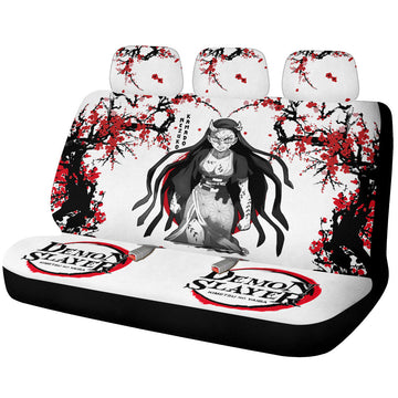 Demon Nezuko Car Back Seat Covers Custom Japan Style Demon Slayer Anime Car Accessories - Gearcarcover - 1