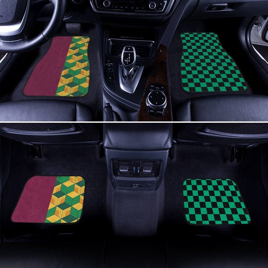 Demon Slayer Giyuu And Tanjiro Car Floor Mats Custom Uniform Anime Car Accessories - Gearcarcover - 2