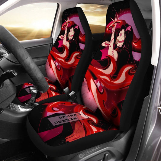 Demon Slayer Nezuko Car Seat Covers Custom Blood Demon Art Anime Car Accessories - Gearcarcover - 2