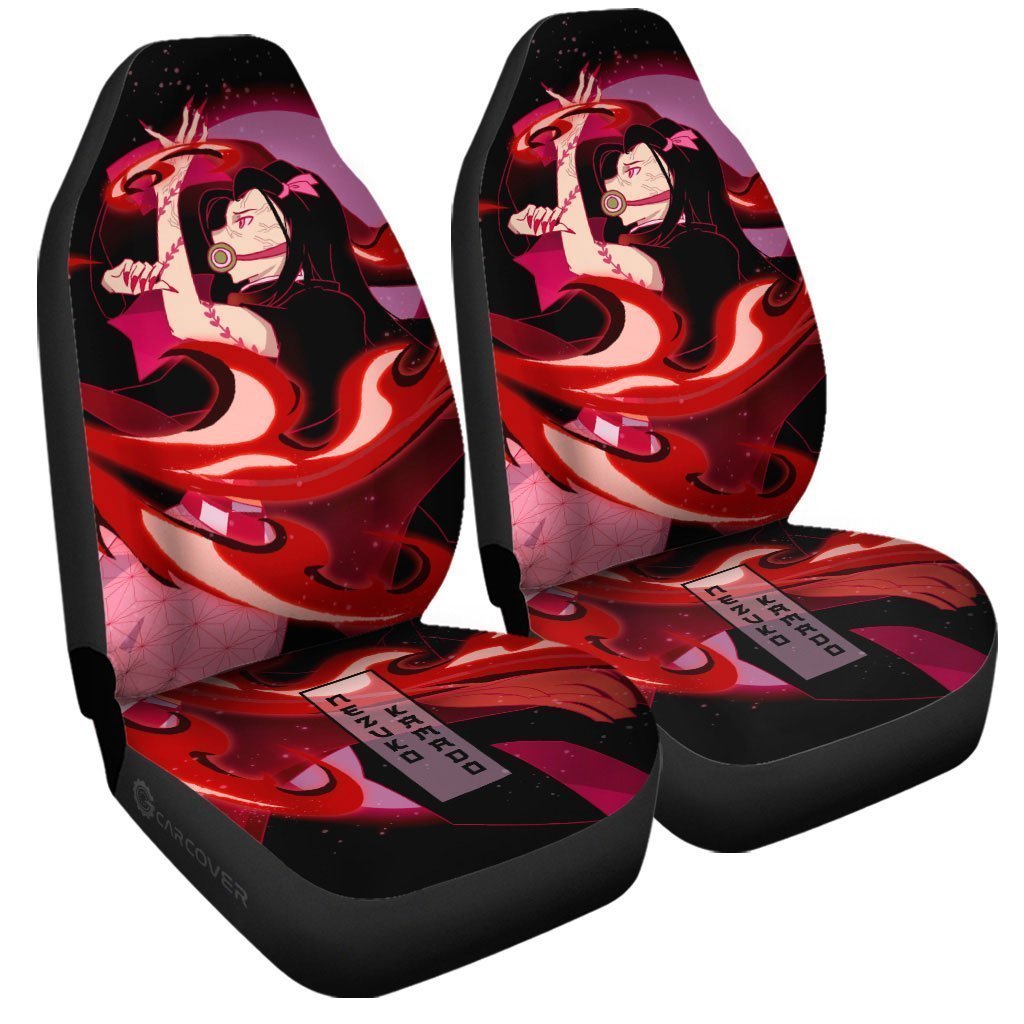 Demon Slayer Nezuko Car Seat Covers Custom Blood Demon Art Anime Car Accessories - Gearcarcover - 3