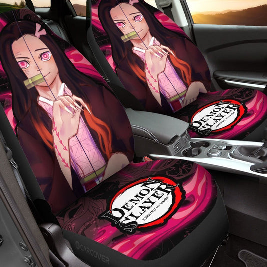 Demon Slayer Nezuko Seat Covers For Car Custom Anime Car Accessories - Gearcarcover - 1
