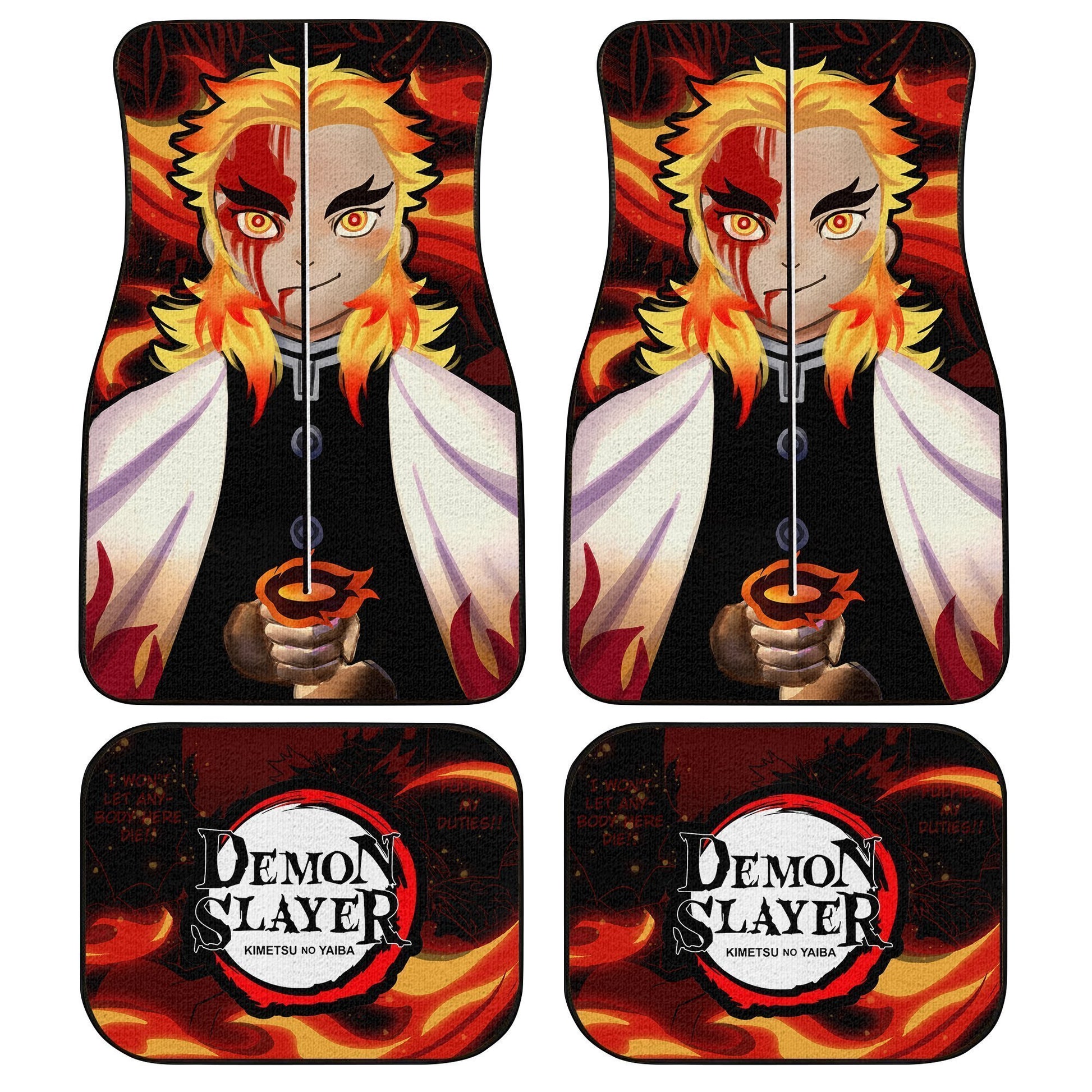 Demon Slayer Rengoku Car Mats Custom Face Anime Car Accessories - Gearcarcover - 1