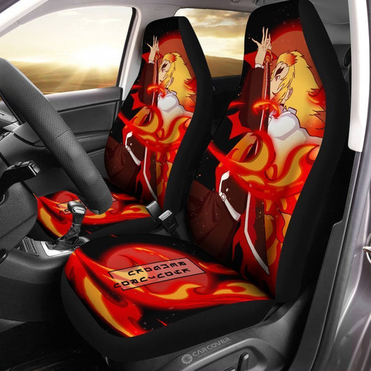Demon Slayer Rengoku Car Seat Covers Custom Flame Breathing Anime Car Accessories - Gearcarcover - 2