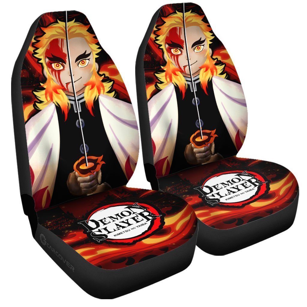 Demon Slayer Rengoku Seat Covers For Car Custom Face Anime Car Accessories - Gearcarcover - 3