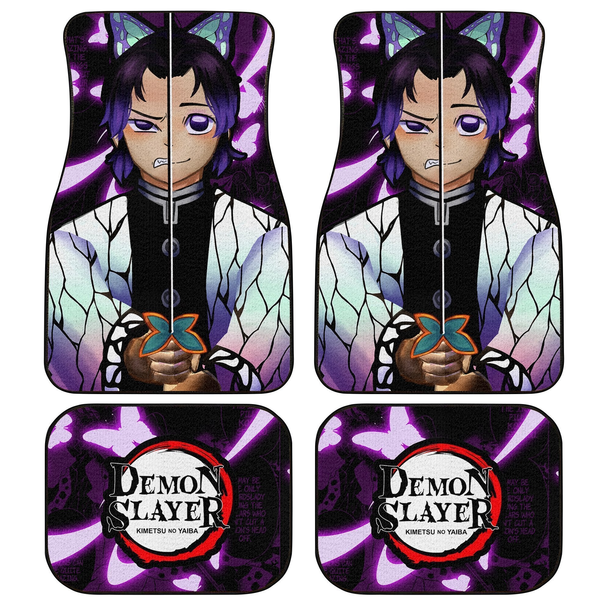 Demon Slayer Shinobu Kocho Car Floor Mats Custom Face Anime Car Accessories - Gearcarcover - 1