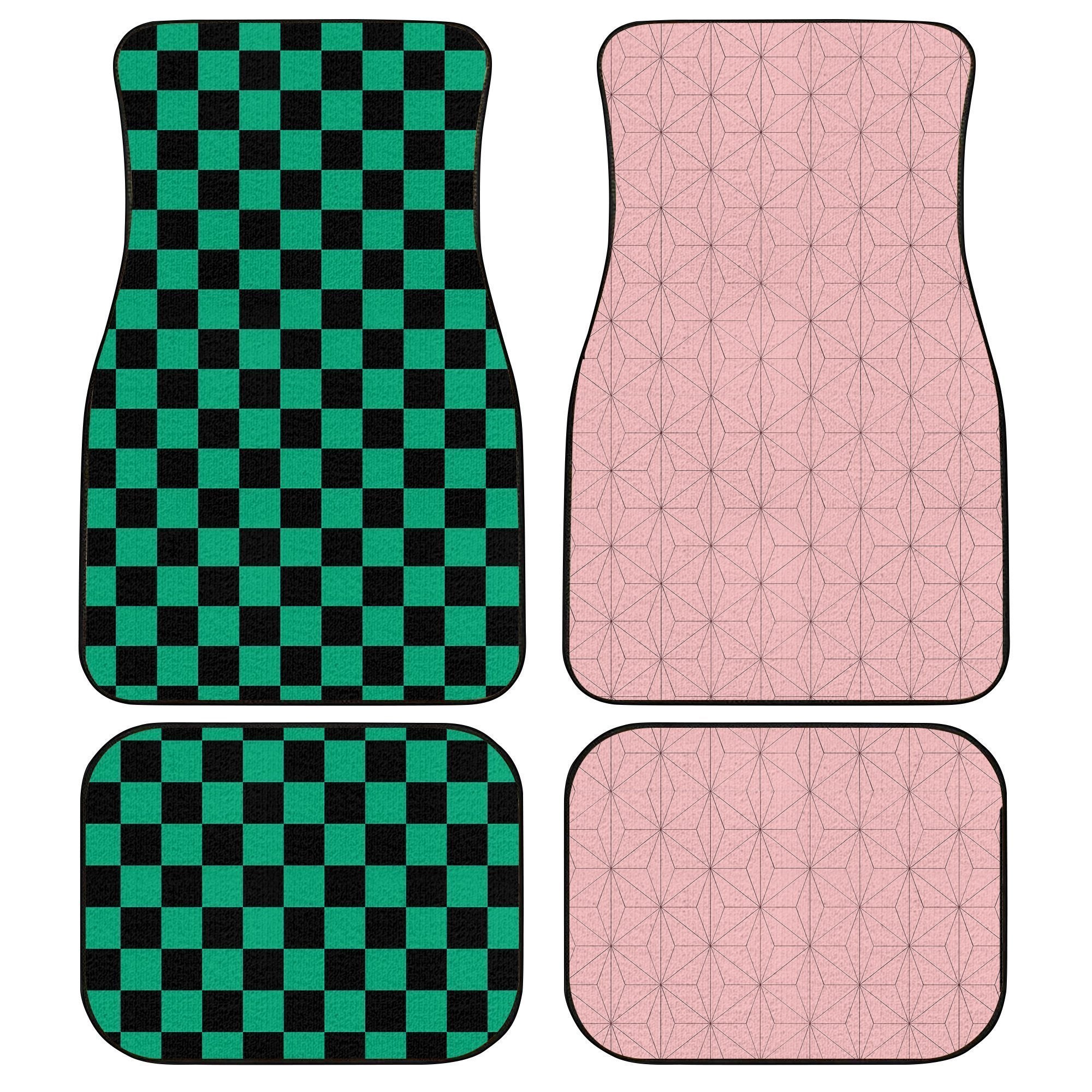 Demon Slayer Tanjiro And Nezuko Car Floor Mats Custom Uniform Anime Car Accessories - Gearcarcover - 1