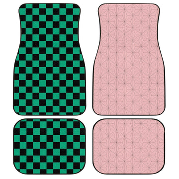 Demon Slayer Tanjiro And Nezuko Car Floor Mats Custom Uniform Anime Car Accessories - Gearcarcover - 1