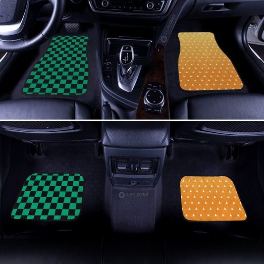 Demon Slayer Tanjiro And Zenitsu Car Floor Mats Custom Uniform Anime Car Accessories - Gearcarcover - 2
