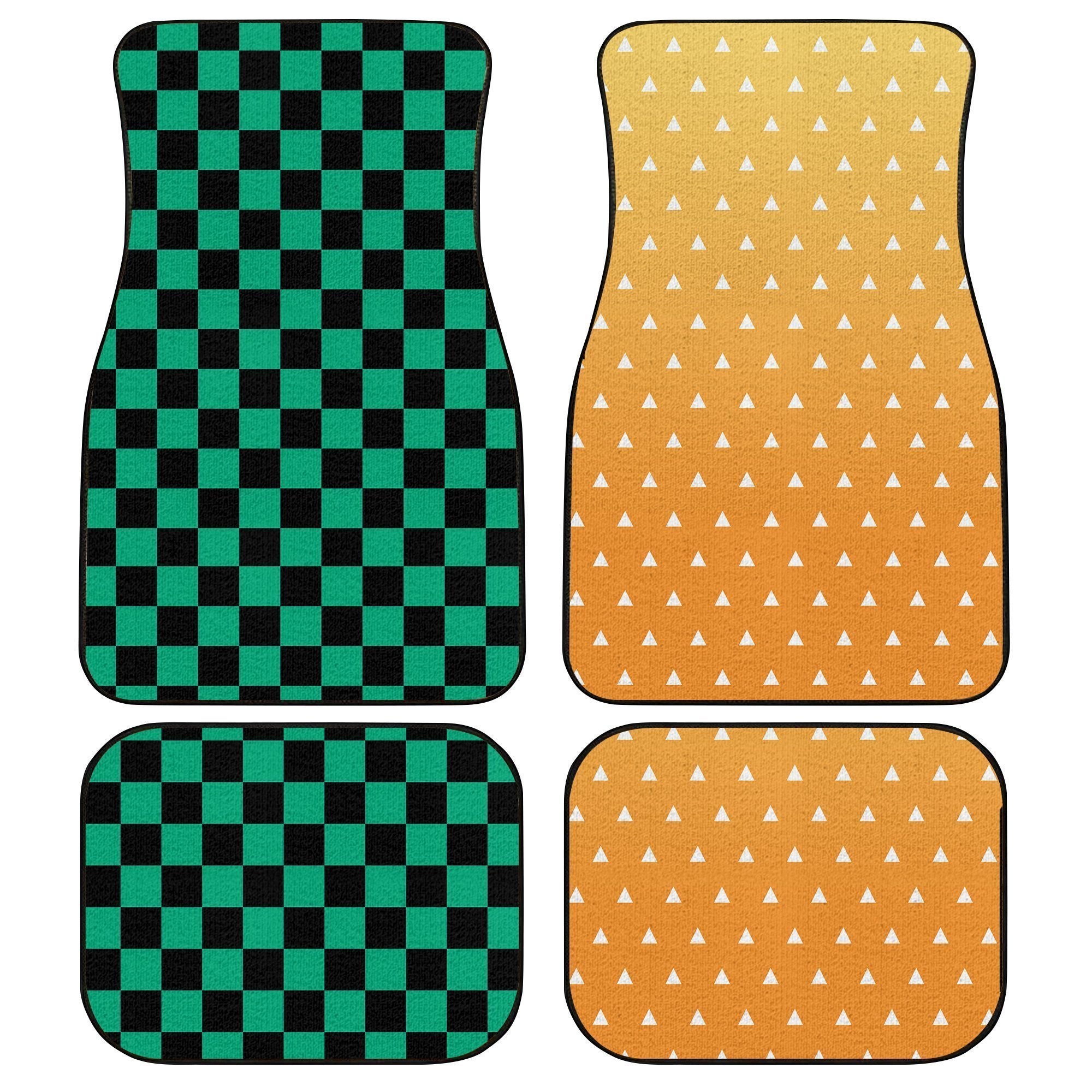 Demon Slayer Tanjiro And Zenitsu Car Floor Mats Custom Uniform Anime Car Accessories - Gearcarcover - 1