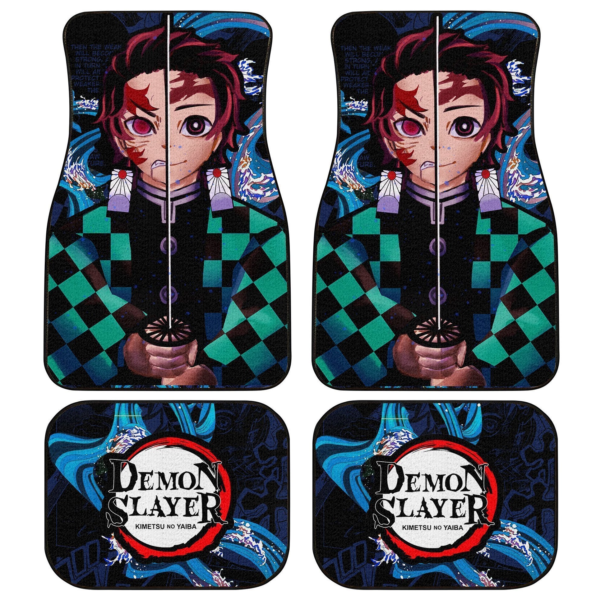Demon Slayer Tanjiro Car Floor Mats Custom Face Anime Car Accessories - Gearcarcover - 1