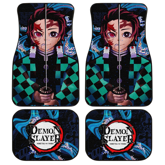 Demon Slayer Tanjiro Car Floor Mats Custom Face Anime Car Accessories - Gearcarcover - 1