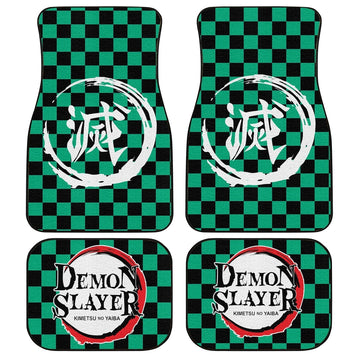 Demon Slayer Tanjiro Car Floor Mats Custom Uniform Anime Car Accessories - Gearcarcover - 1