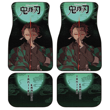 Demon Slayer Tanjiro Car Floor Mats Under Moonlight Custom Anime Car Accessories - Gearcarcover - 1