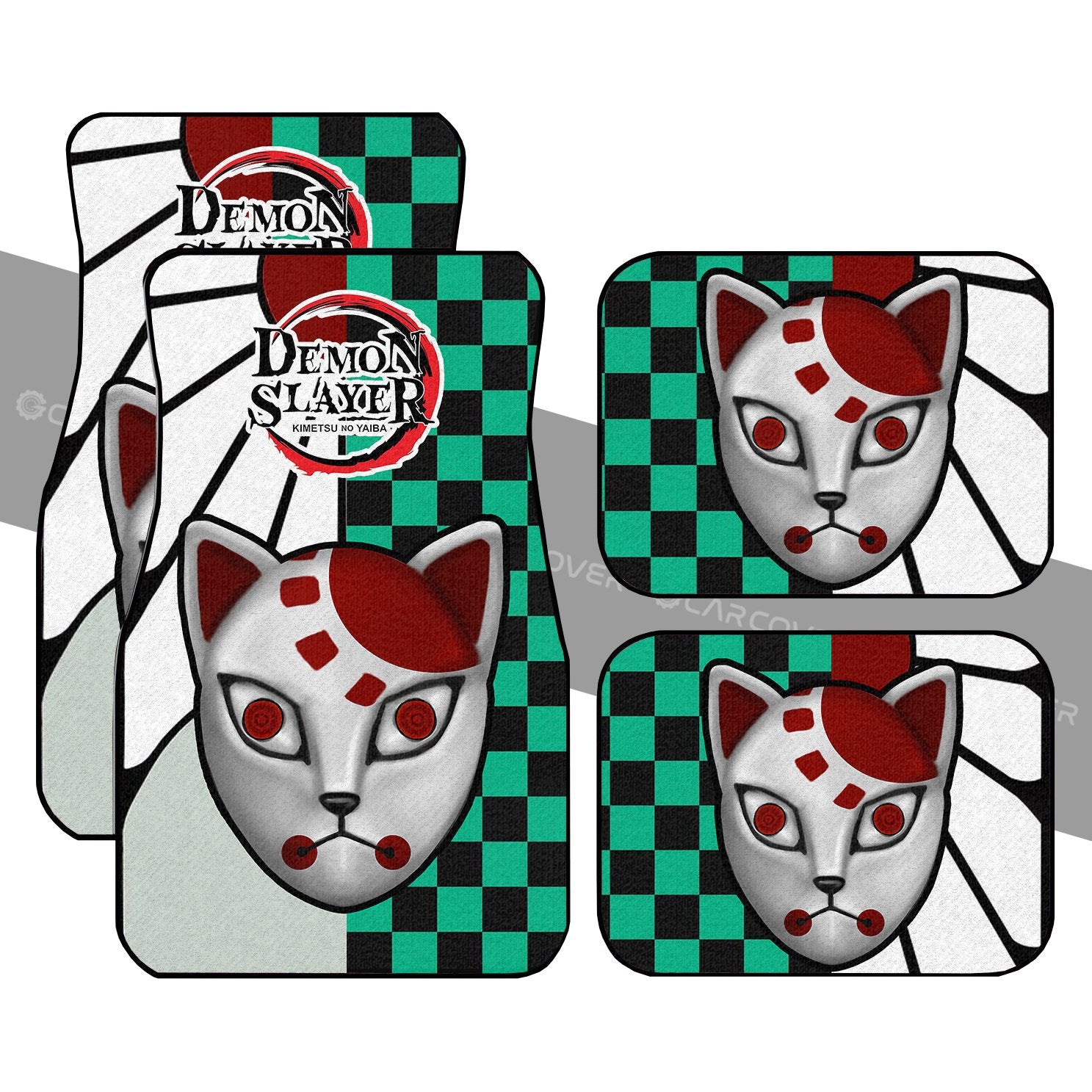 Demon Slayer Tanjiro Hanafuda Car Floor Mats Custom Anime Car Accessories - Gearcarcover - 1