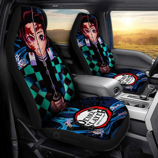 Demon Slayer Tanjiro Seat Covers For Car Custom Face Anime Car Accessories - Gearcarcover - 2