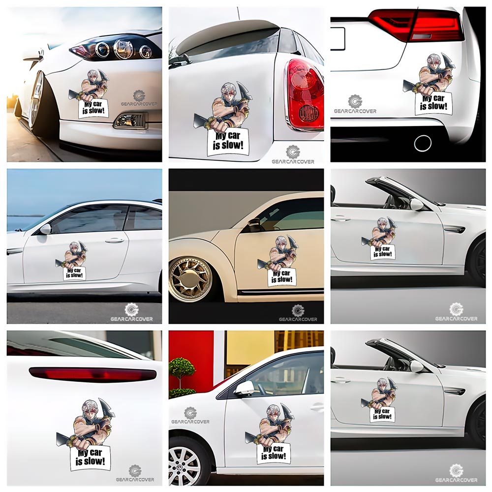 Demon Slayer Tengen Uzui Car Sticker Custom My Car Is Slow Funny - Gearcarcover - 2