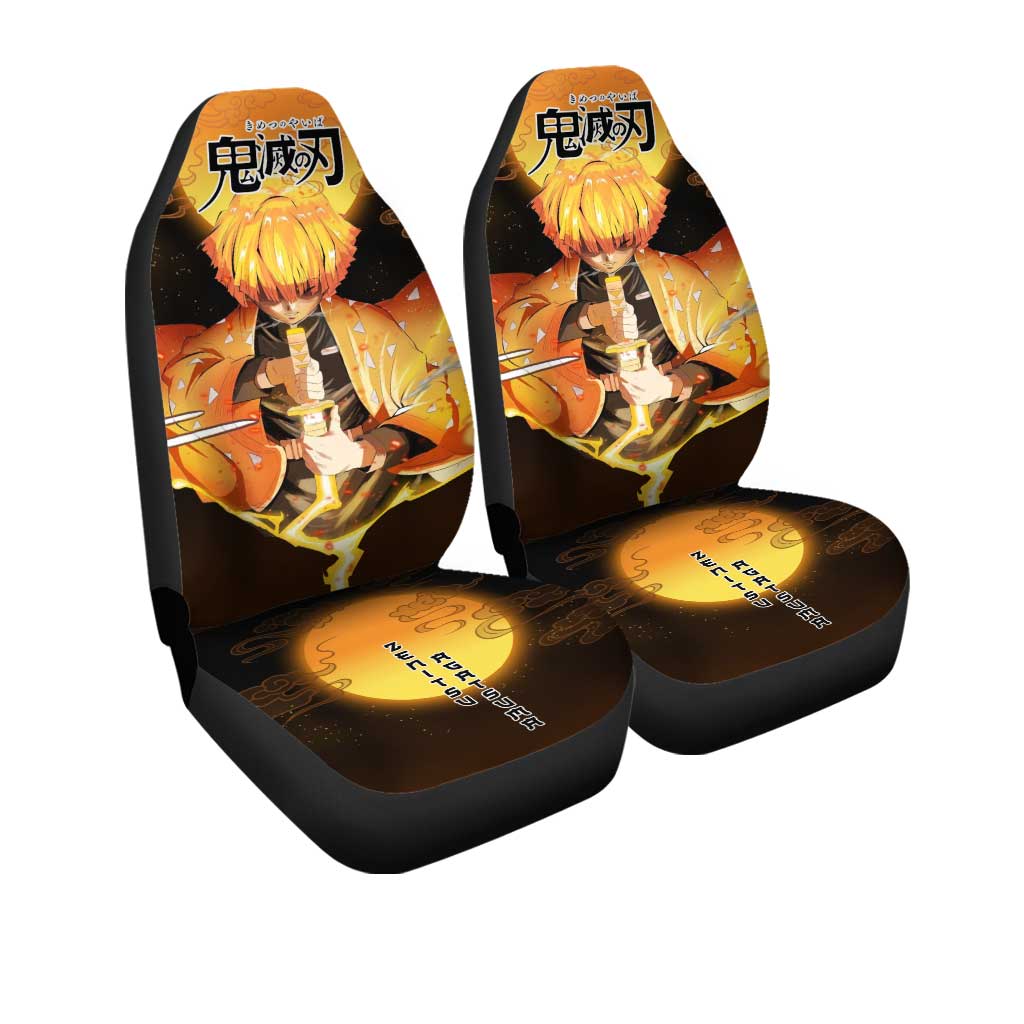 Demon Slayer Zenitsu Thunder Car Seat Covers Custom Anime Car Accessories - Gearcarcover - 3