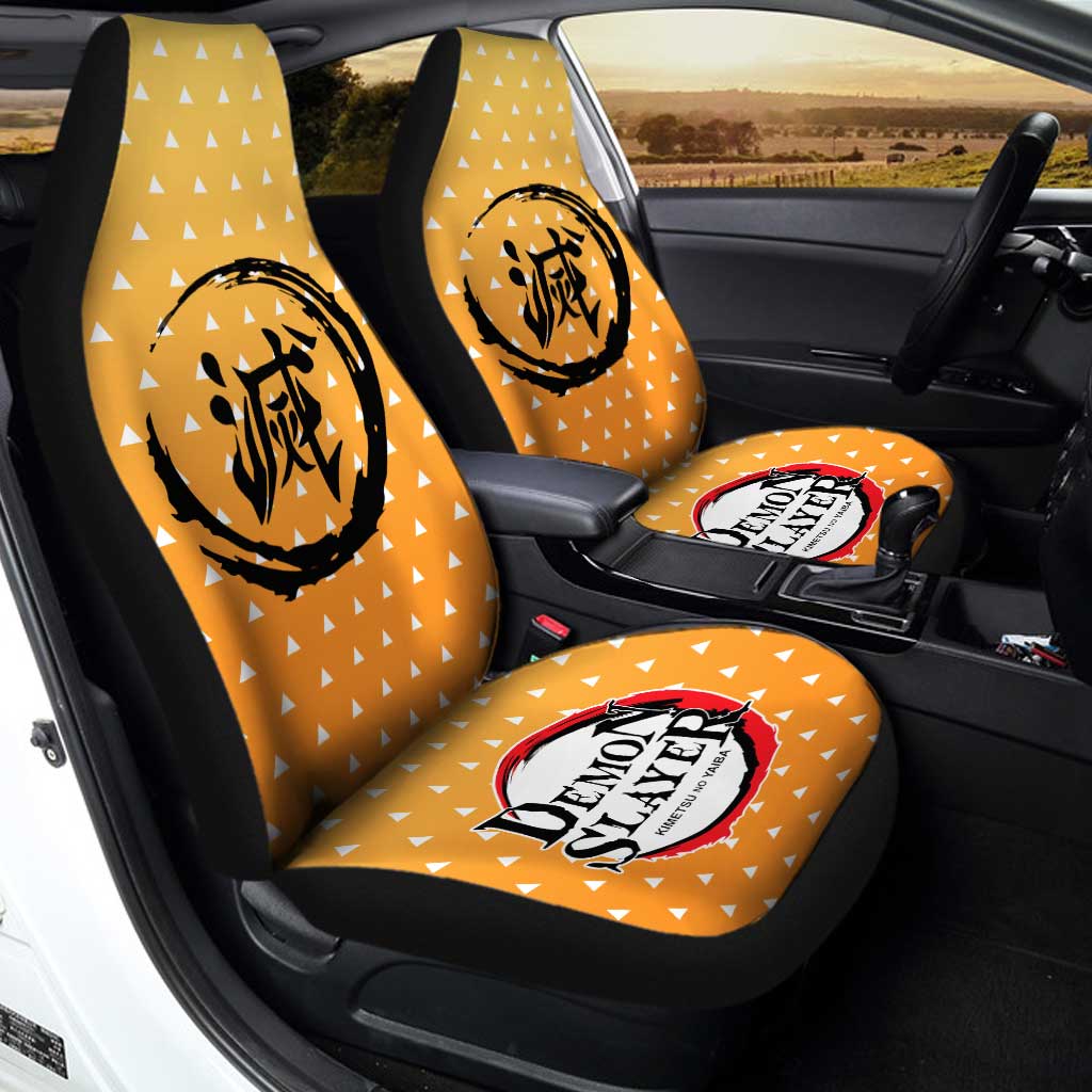 Demon Slayer Zenitsu Uniform Car Seat Covers Custom Anime Car Accessories - Gearcarcover - 1