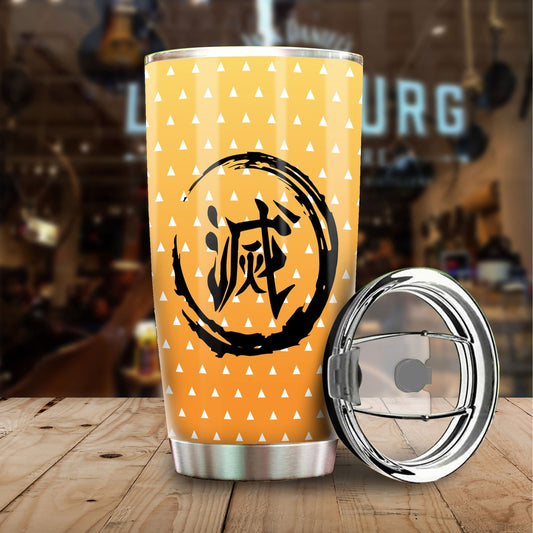 Demon Slayer Zenitsu Uniform Tumbler Cup Custom Anime Accessories - Gearcarcover - 1