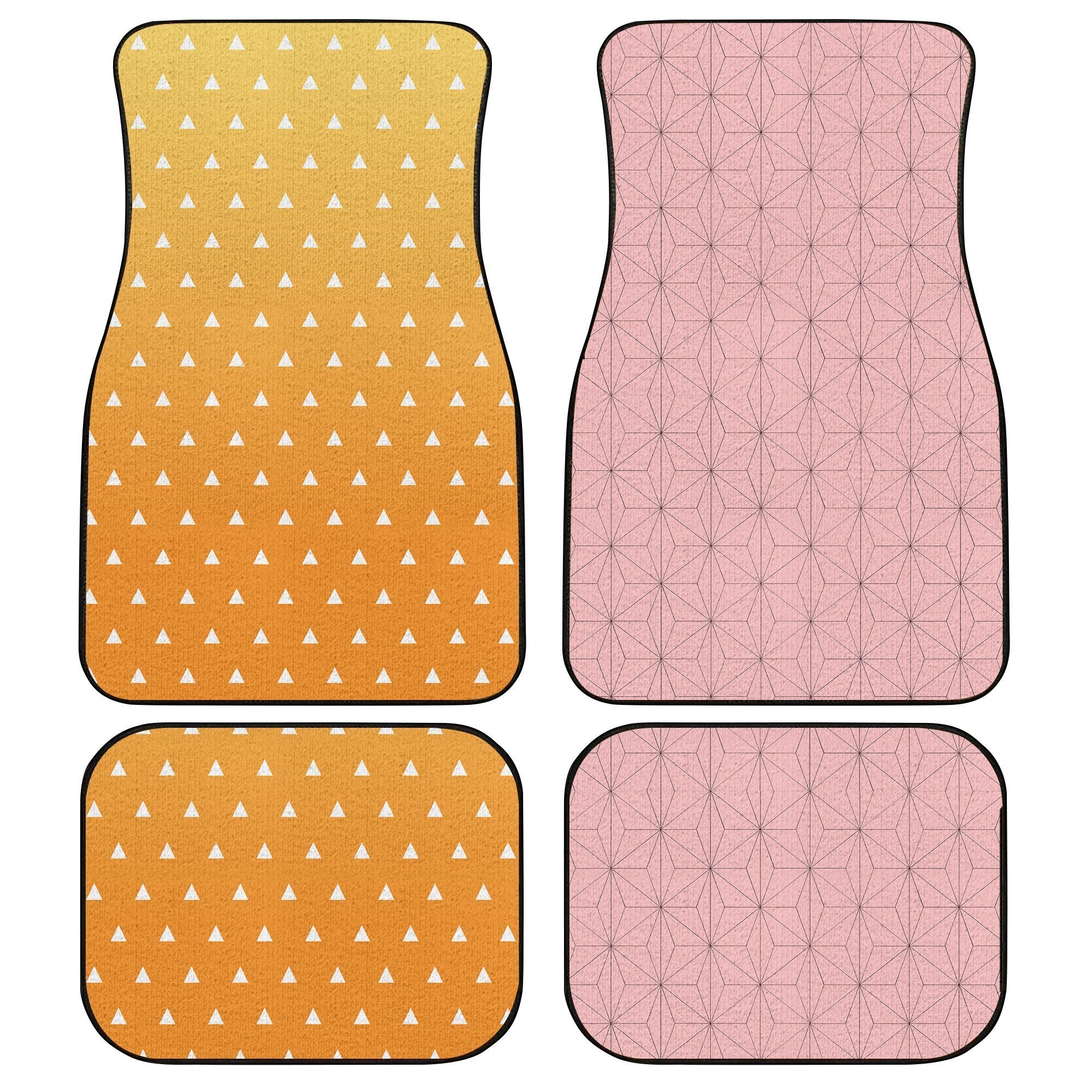 Demon Slayer Zenitsu and Nezuko Uniform Car Floor Mats Custom Anime Car Accessories - Gearcarcover - 1