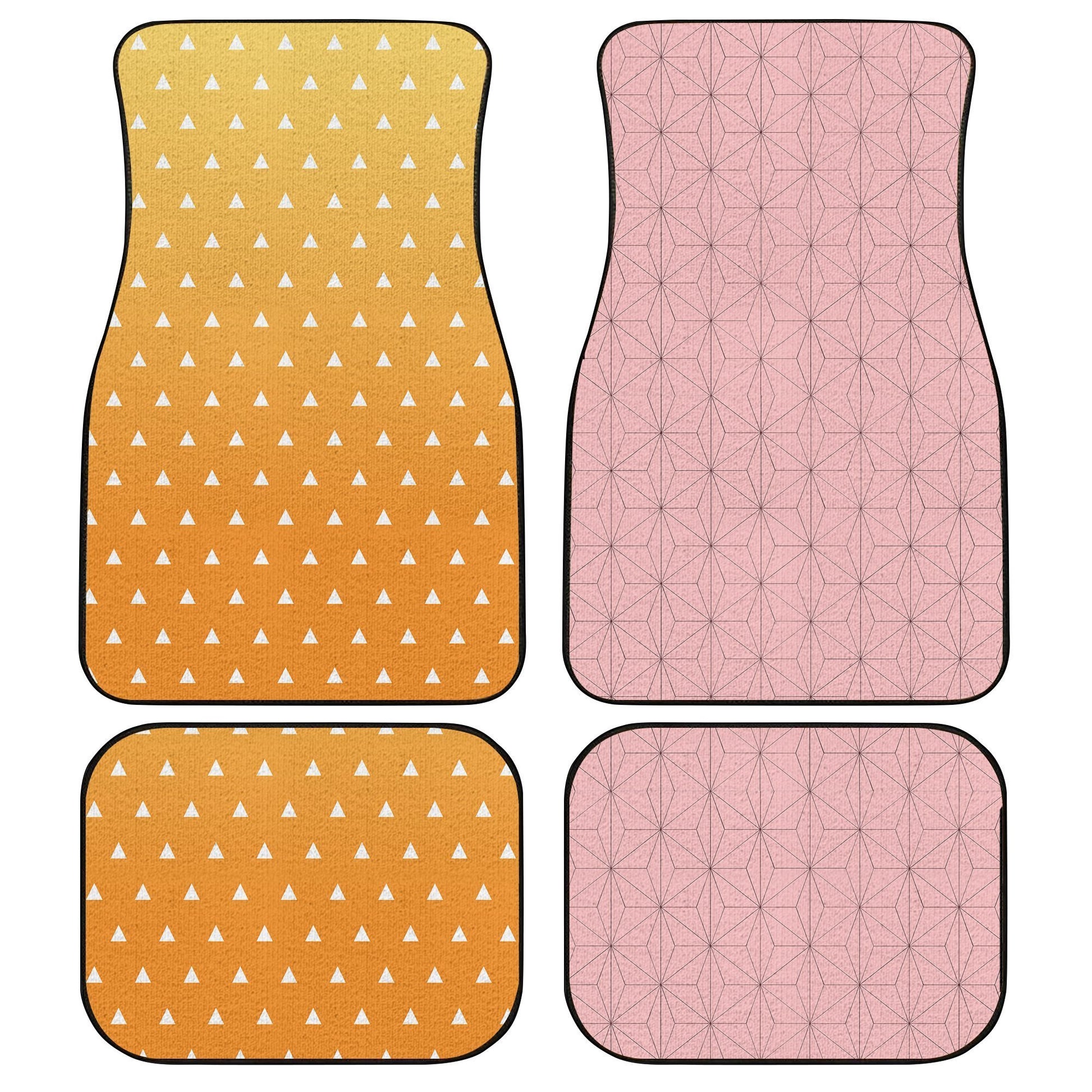 Demon Slayer Zenitsu and Nezuko Uniform Car Floor Mats Custom Anime Car Accessories - Gearcarcover - 1