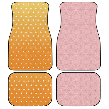 Demon Slayer Zenitsu and Nezuko Uniform Car Floor Mats Custom Anime Car Accessories - Gearcarcover - 1