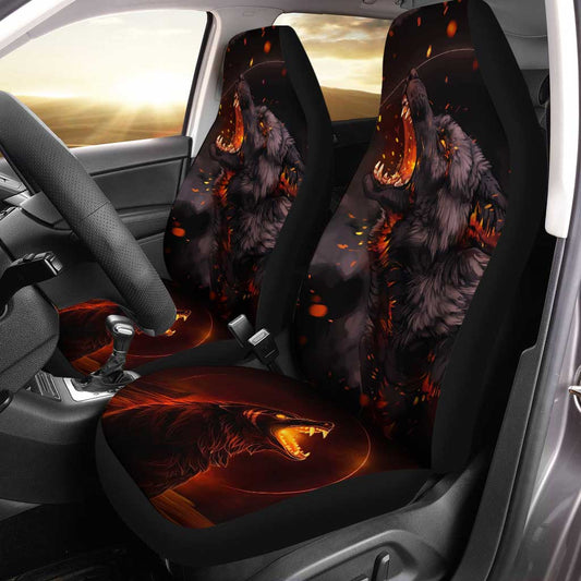 Demon Wolf Car Seat Covers Custom Animal Car Accessories - Gearcarcover - 1