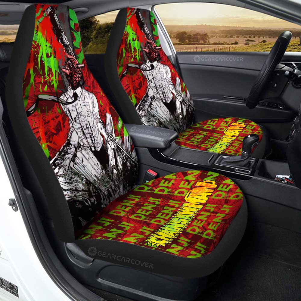 Denji Car Seat Covers Custom Chainsaw Man Anime Car Accessories - Gearcarcover - 3