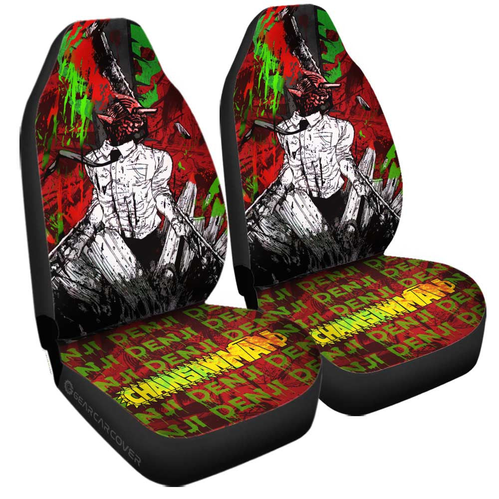 Denji Car Seat Covers Custom Chainsaw Man Anime Car Accessories - Gearcarcover - 1
