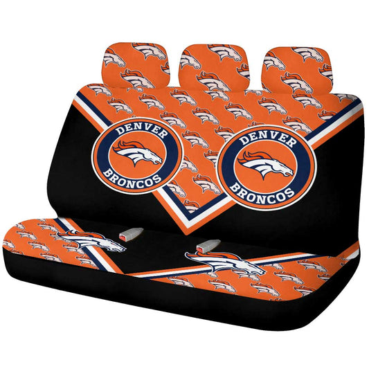 Denver Broncos Car Back Seat Cover Custom Car Decorations For Fans - Gearcarcover - 1